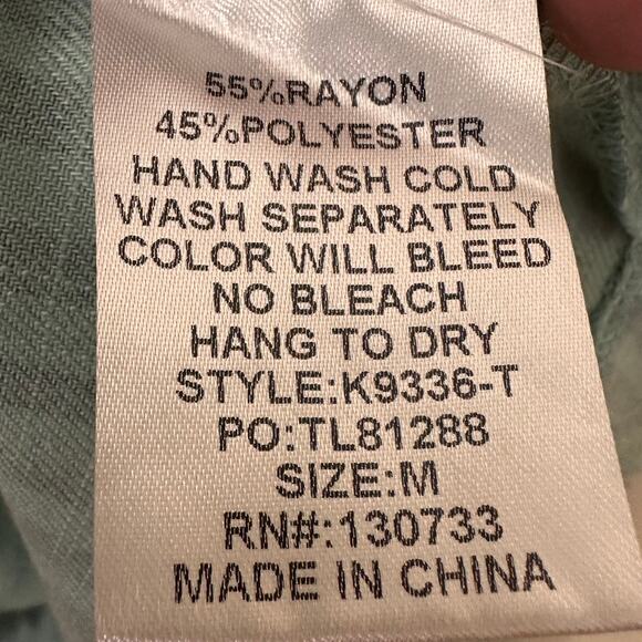 Umgee Sage Green Striped Frayed Trim Dress M NWT - Picture 5 of 8